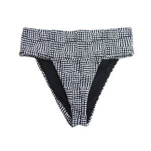 NWT Aerie Jacquard High Cut Cheeky Bikini Bottom Women's True Black